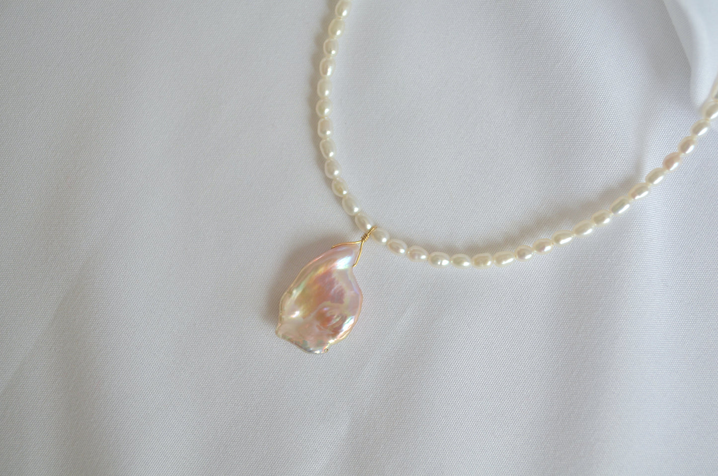 Athena Irregular Petal Pearl Necklace