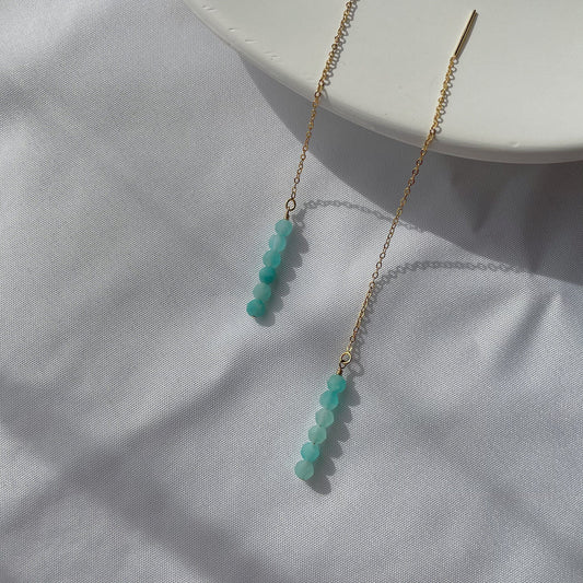 Amazonite Threader Earrings