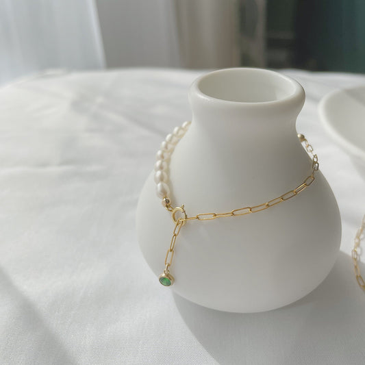 Cara Half Chain Half Pearl Bracelet